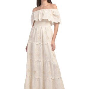NWT Off The Shoulder Embroidered Solitaire Dress